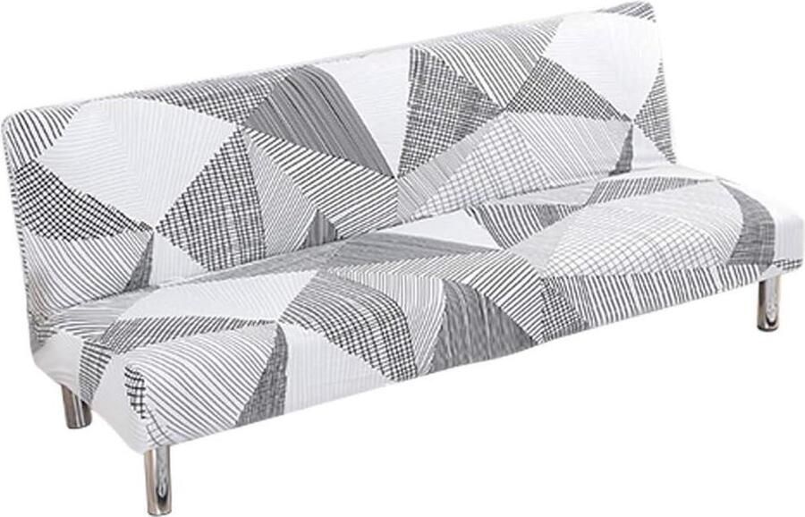 Armloze slaapbank hoes rekbare elastaan futonhoes met print antislip hoes inklapbare bank bescherming 2- of 3-zitsbank slaapbank zonder armleuningen 180 210 cm (driehoekpatroon) Bankhoes