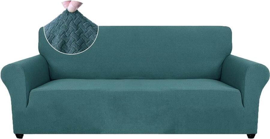 Bankhoes stretch 3 zitsbanken Elastische Sofahoes Turquoise Krasbestendig Universele Rekbare Armsteun Anti-slip Schuim bankhoes stretch 3 zitsbanken