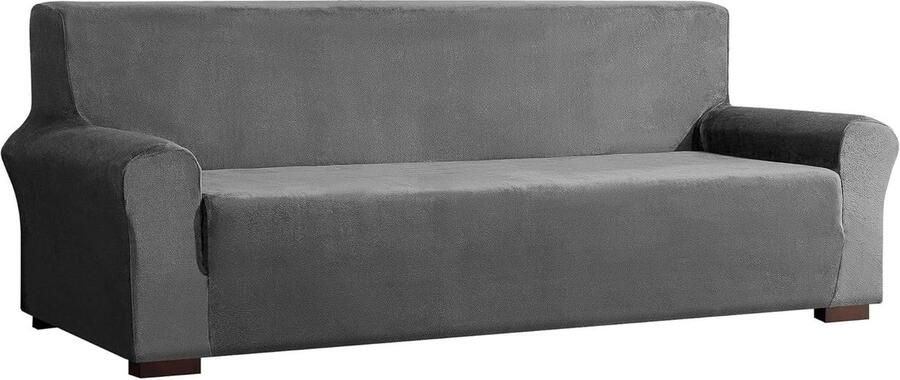 Bankhoes stretch 3 zitsbanken Fluwelen optisch Grijs-elastische hond huisdier meubelbescherming 3-zits bankovertrek stoelovertrek anti-slip bankhoes stretch 3 zitsbanken