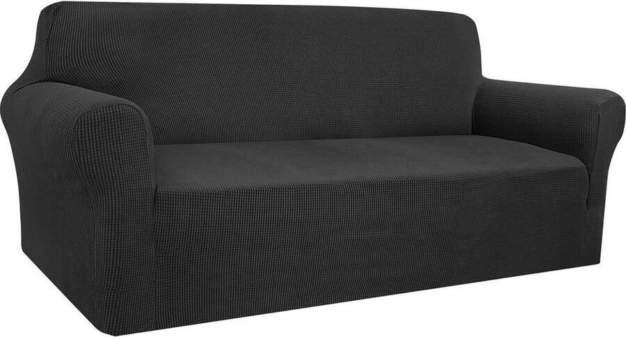 Bankhoes stretch 3 zitsbanken hoge kwaliteit wasbaar antislip zwart bankhoes stretch 3 zitsbanken