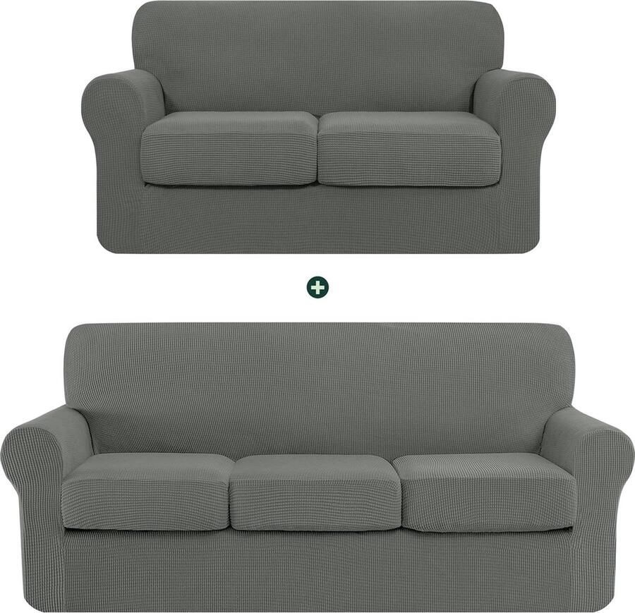 Bankhoes stretch 3 zitsbanken Sofahoes voor 2-zits 3-zitsbank Duifgrijs hoezen voor bank en loveseat bankhoes stretch 3 zitsbanken