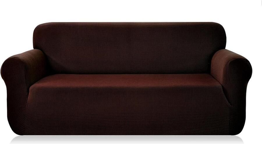 Bankhoes stretch 3 zitsbanken Stijlvolle hoge stretchbank Dikke zachte bankbeschermer Machinewasbaar Antislip Chocolade bankhoes stretch 3 zitsbanken