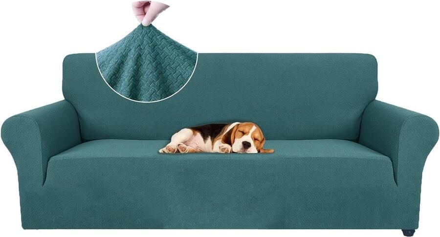 Bankhoes stretch 3 zitsbanken Universele rekbare armsteun Sofahoes krasbestendig Groen bankhoes stretch 3 zitsbanken