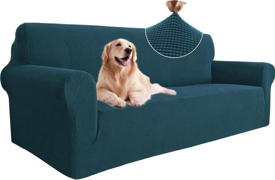 Bankhoes stretch 3 zitsbanken Universele Sofahoes Krasbestendig Meubelhoes Voor Bank Groen bankhoes stretch 3 zitsbanken