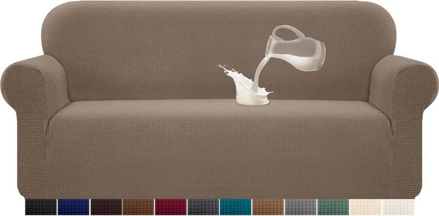 Bankhoes stretch 3 zitsbanken Waterdichte bankovertrek Elastaan jacquard Anti-slip schuim 3 zits camel bankhoes stretch 3 zitsbanken