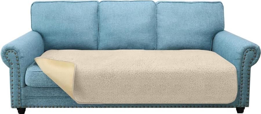 Granbest Dikke luxe bankhoes vergelijkbaar met konijnenbont elegante pluche 750 g m² voor 3-zitsbank antislip grote kussenhoes voor huisdieren honden 3-zits roze