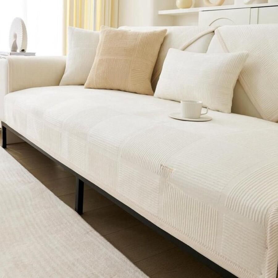 Bankhoes voor 1 2 3 4-zitsbank L-vorm hoekbank bankhoes fluwelen bankhoes antislip