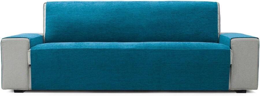 Bankhoes voor 2-zitsbank 115 cm blauw chenille extra zacht hoogwaardige bescherming gemaakt van gerecycled materiaal