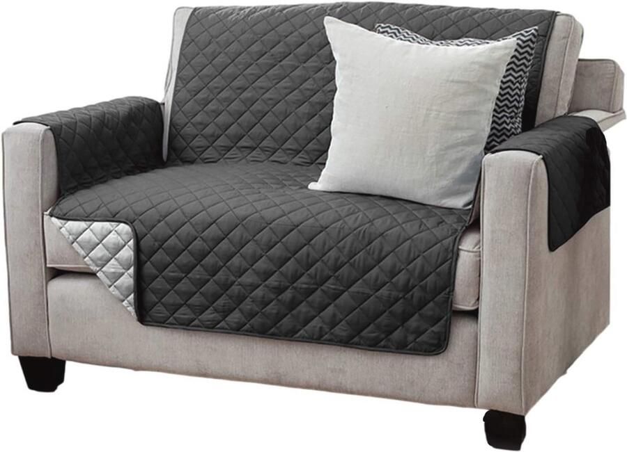 Bankhoes voor 2-zitsbank Zwarte bankbeschermer 191 x 224 cm