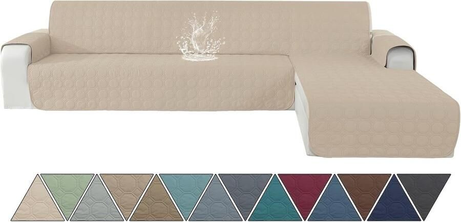 Bankhoes voor Hoekbank 2-Zits Waterdicht Omkeerbaar en Wasbaar Ideaal Tegen Dierenharen