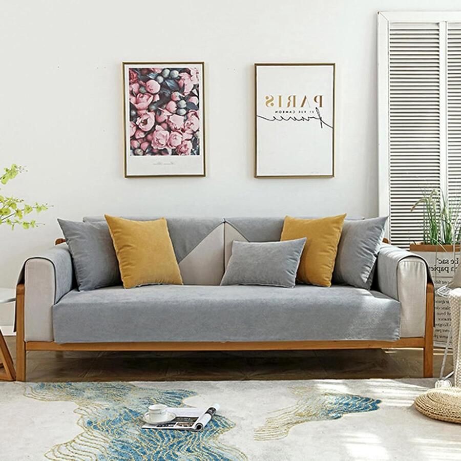 Bankhoes waterdicht universele hoes 2 stuks grijs