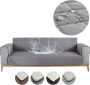 Bankhoes waterdichte bankhoes waterbestendige stoel loveseat meubelhoes beschermer met verstelbare elastische banden voor honden en katten (grijs 3-zits) - Thumbnail 2