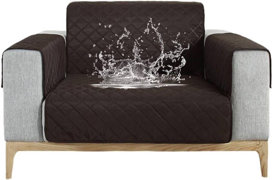Bankhoes waterdichte bankhoes waterbestendige stoel loveseat meubelhoes beschermer met verstelbare elastische banden voor honden en katten (zwarte koffie 1-zits)