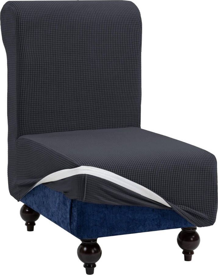 Bankhoes zonder armleuningen 1-zits spandex bankovertrek zonder armleuning elastische antislip stretchhoes comfortabele stof (1-zits grijs)