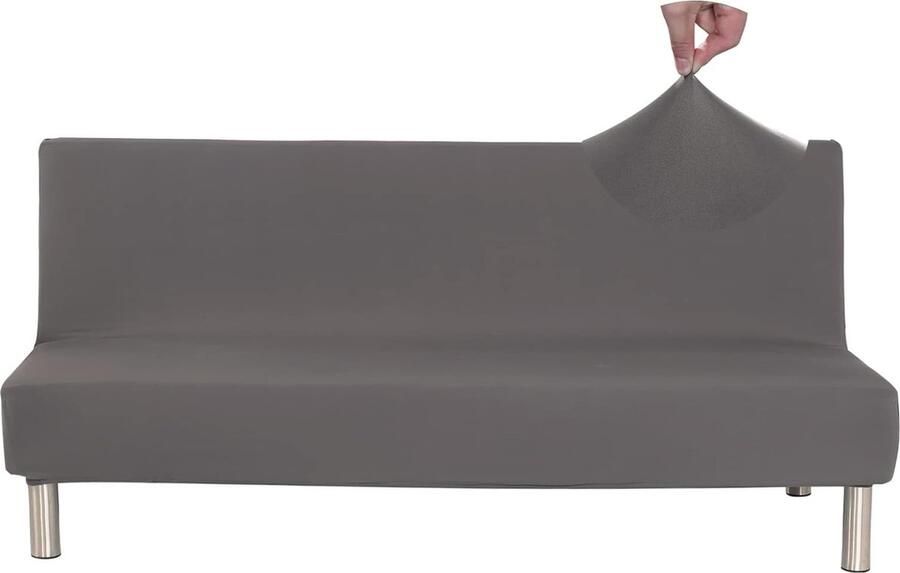 Bankhoes zonder armleuningen 2 3 zits bankspreien armloze slaapbankhoes elastische stretch spandex wasbaar banksprei bankhoes voor Clic Clac vouwbank zonder armleuningen grijs