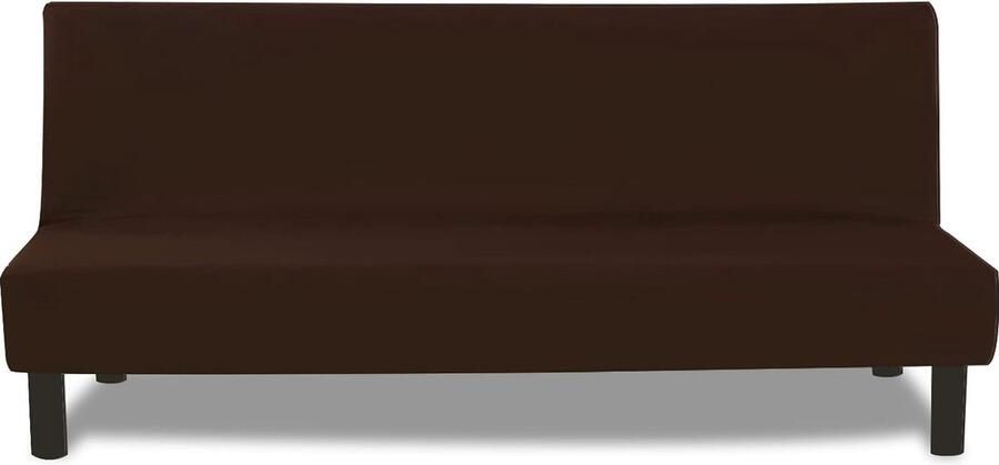 Bankhoes zonder armleuningen 3-zits elastisch zonder mouwen wasbaar bankovertrek hoes voor Clic Clac zonder armleuningen donkerbruin