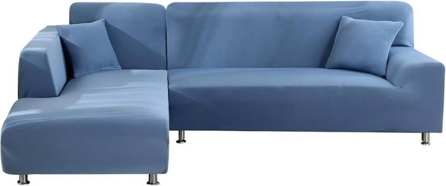 Bankhoezen elastische stretch bankhoezen plaids sectiebankhoezen hoekbank hoes meubelbescherming met 2 stuks kussenhoes voor 3-zits + 3-zits L-vormige banken