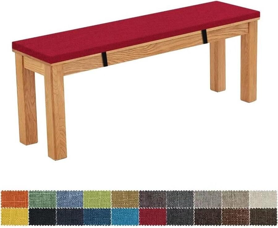 Bankkussen 80 x 45 x 5 cm afneembaar wasbaar dubbel antislip zeer elastisch geschikt voor tuinbank schommel terras binnenbanken wijnrood. Bankkussen