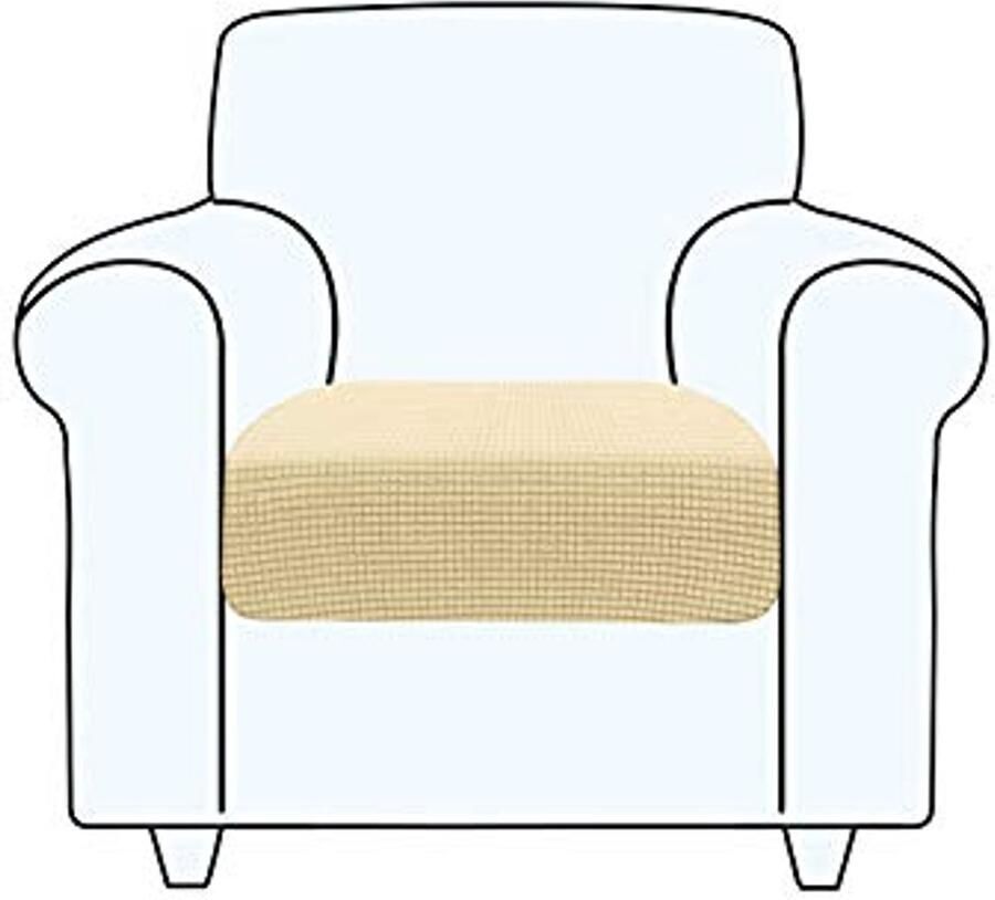 Bankkussen Hoes voor Meubelbescherming Stretch Kussensloop voor 1-Zits Bank Beige
