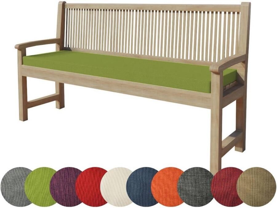 Bankkussen voor Tuinmeubelen Luxe Zit- en Rugkussen met Rits (100x40x5 cm Groen)