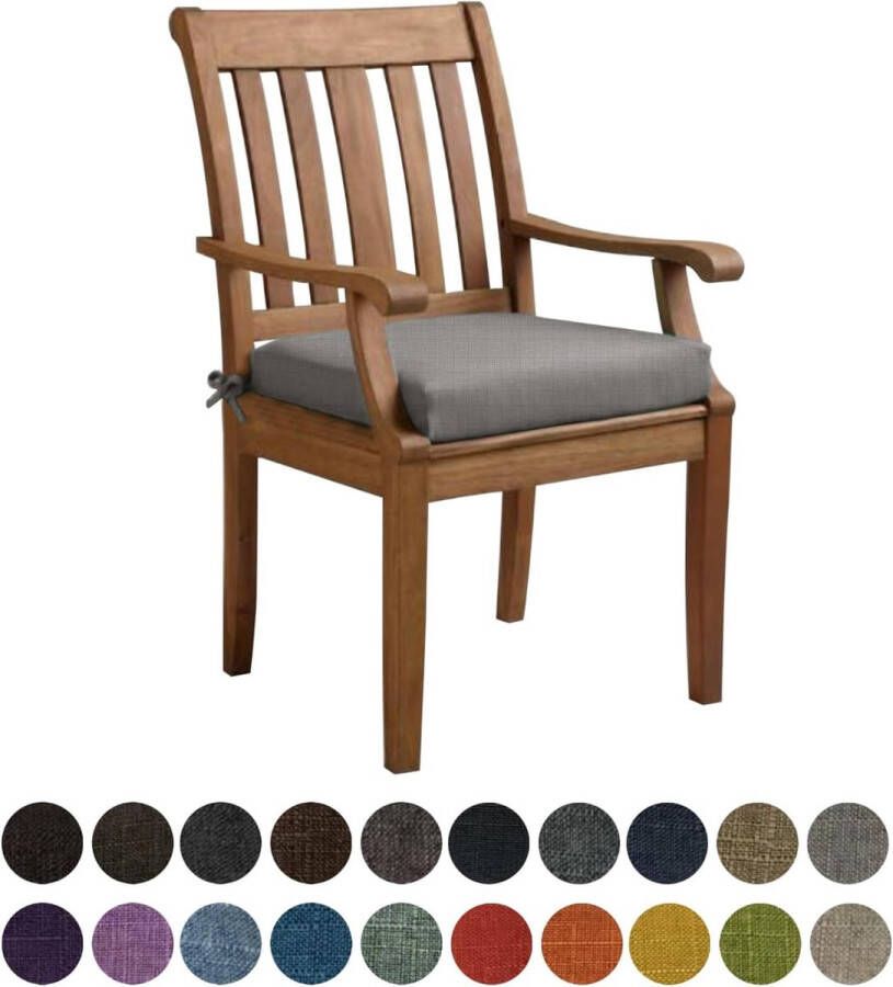 Bankkussen zitkussen comfortabel wasbaar antislip zitkussen voor tuinbankschommel terras eettafel bank binnen verkrijgbaar in vele kleuren en maten (40 x 40 x 5 cm grijs)