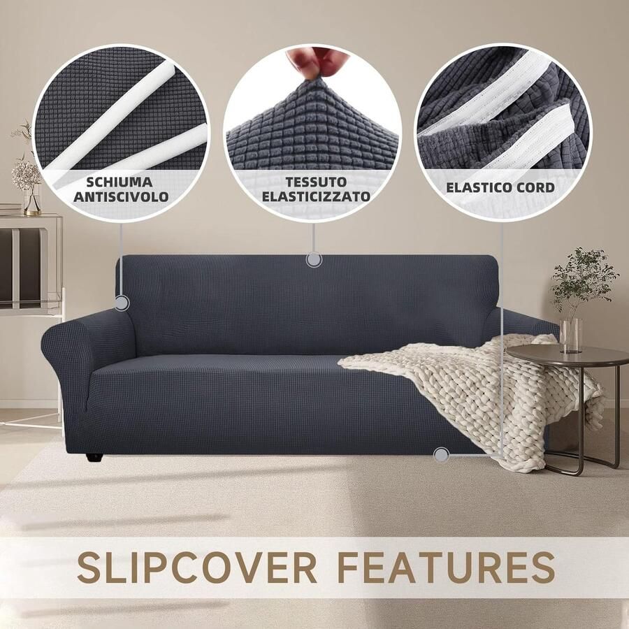 Stretch Bankhoes 2 Zits Elastische Bankhoezen Voor Woonkamer Universele Rekbare Armsteun Sofahoes Krasbestendig Meubelhoes Voor Bank Donkergrijs