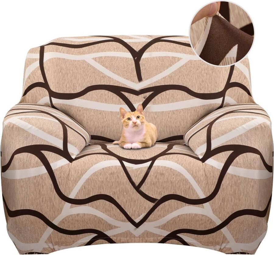 Bankhoes 1-zits Stoel Sofa Cover Elastic Stretch Spandex Hoes Antislip Wasbare Protector en Cover met armleuningen Moderne Lijn