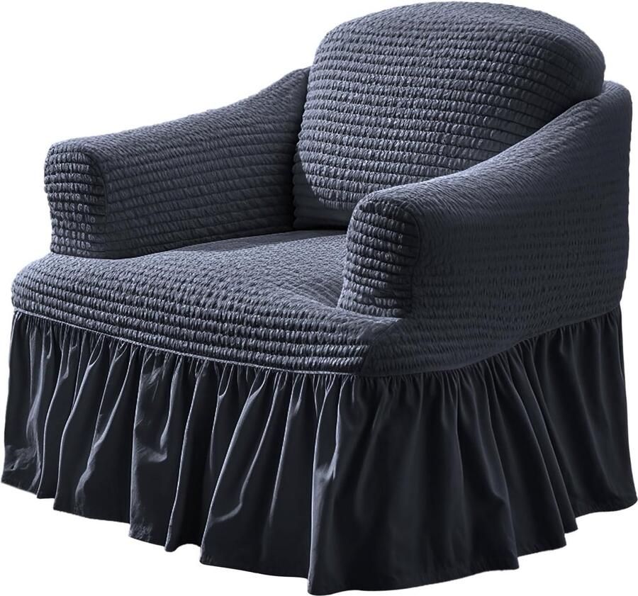 Bankovertrek 1-zits elastische grijze bankovertrek antislip bankhoes stretch bankovertrek bankhoes met 1 kussensloop