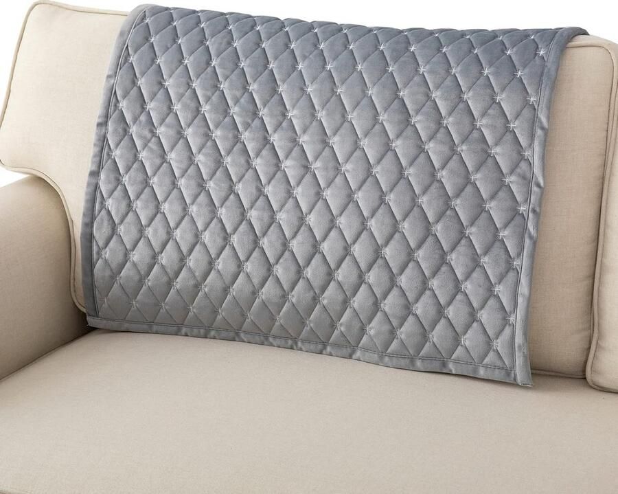 Bankovertrek 3-zits antislip bankovertrek voor L-vorm bankbeschermer chaise longue hoekbank 2-zits hoezen woonkamer stoel honden huisdieren lichtgrijs 90 x 90 cm (slechts 1 stuk)