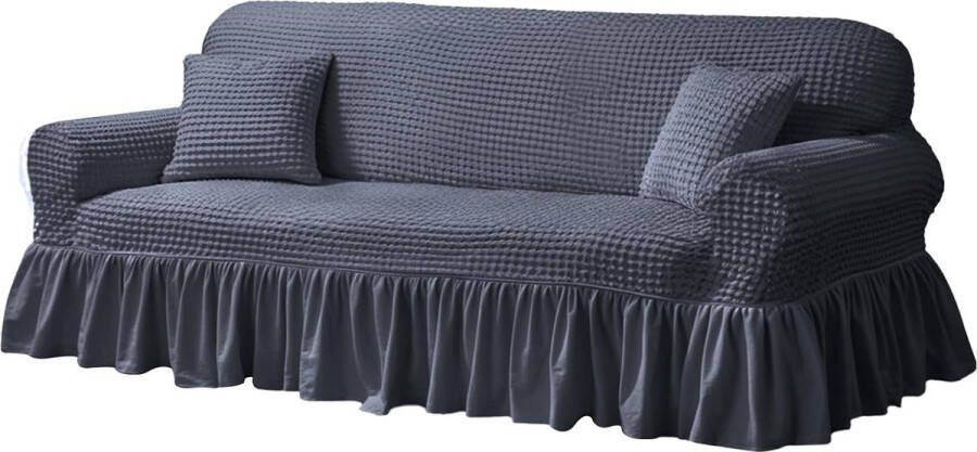 Bankovertrek 3-zits elastische grijze bankovertrek antislip bankhoes stretch bankovertrek bankhoes met 1 kussensloop