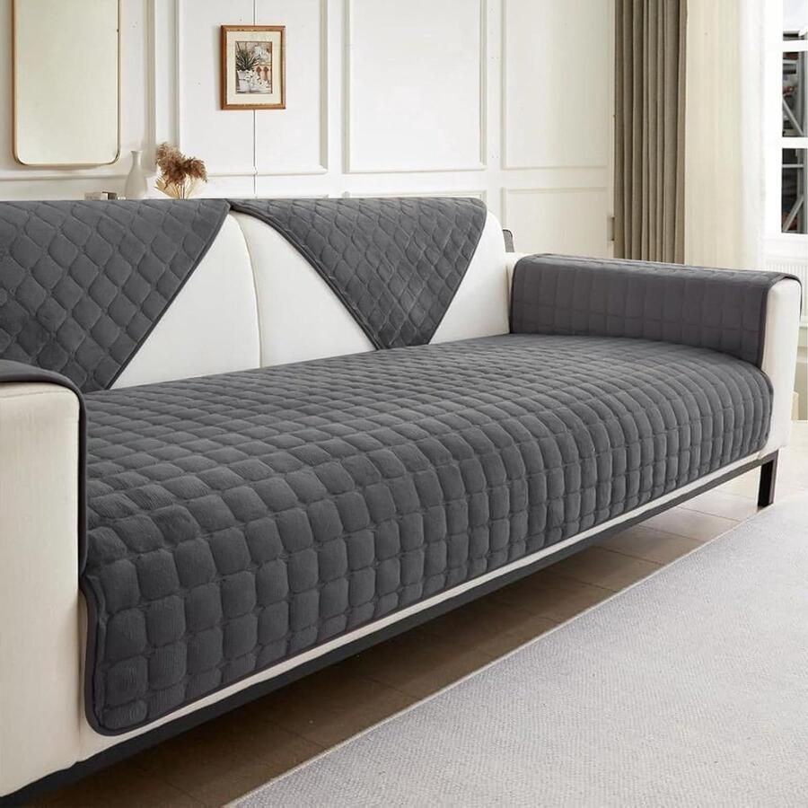 Bankovertrek Fluweel Antislip Geschikt voor Hoekbank en L-vormige Banken Kleur naar keuze Materiaal: Fluweel