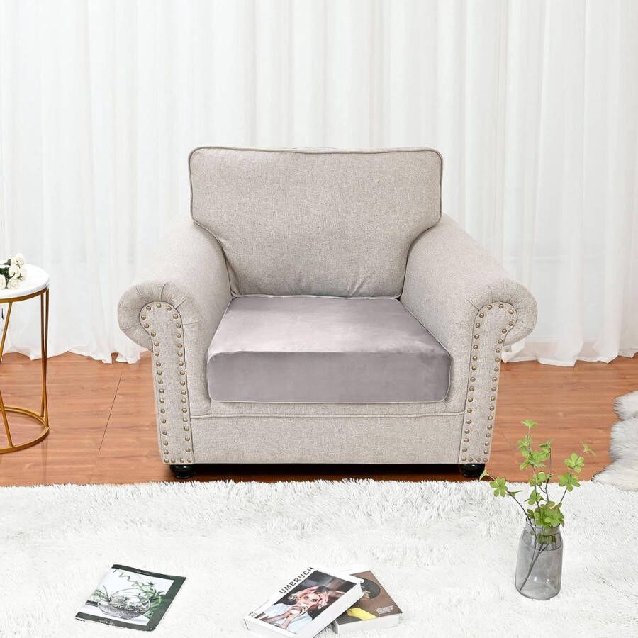 JUNZHE 4 6 stuks eetkamerstoelhoezen moderne elastische telescoopstoelbeschermhoes afneembare wasbare keukenstoel-stoelhoes (lichtgrijs 4 stuks)