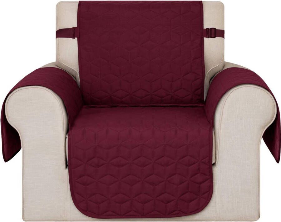 Bankovertrek gevoerd bankbescherming 1-zits bescherming en antislip voor huisdieren 54 x 190 cm Kerstmis donkerrood