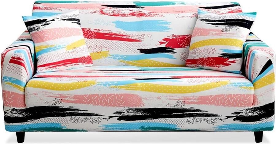 Bankovertrek jacquard stretch overtrek wasbaar zachte stof 4-zits grijs hoekbank overtrek