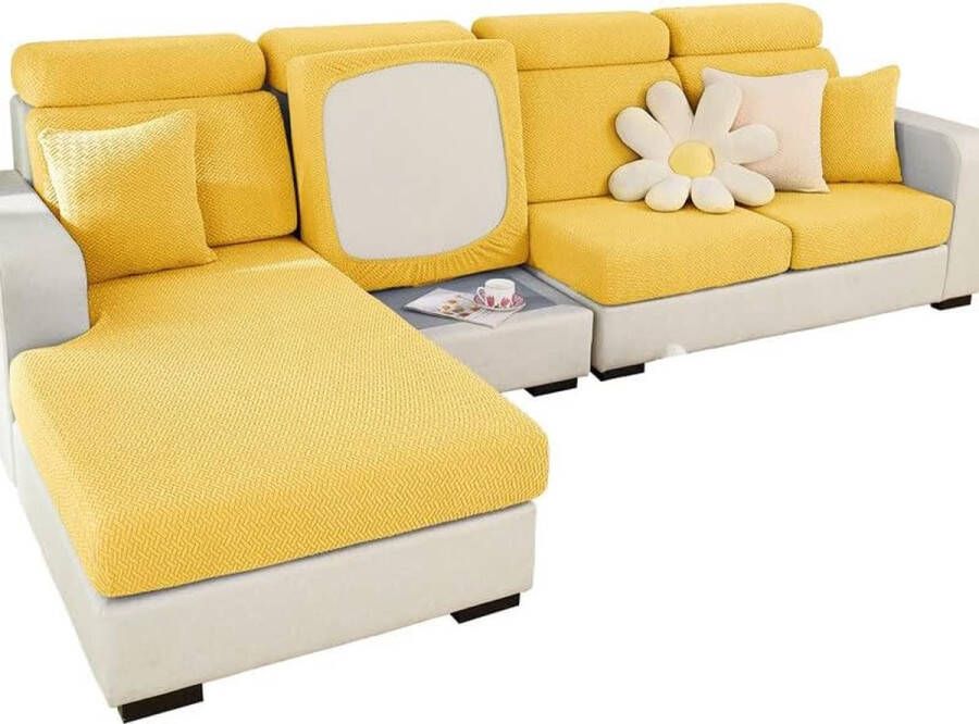 Bankovertrek stretch bankovertrek universeel elastisch antislip voor sofakussen L-vormige chaise longue meubelbescherming