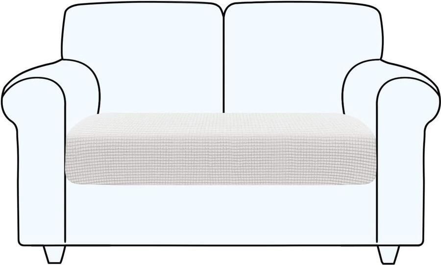 Bankovertrek stretch elastische kussensloop 1 stuk sofakussen hoes bankovertrek voor bank zitkussen meubelbescherming wit 2-zits