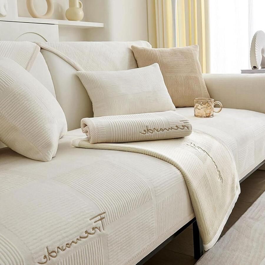 Bankovertrek Universeel Geschikt voor hoekbanken 1 stuk Grijs Stevig materiaal