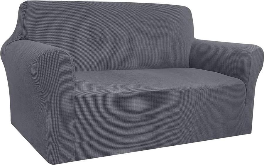 Hoge stretch bankovertrek voor 2-zitsbank Gecontroleerde bankovertrek Wasbare bankbescherming voor honden en huisdieren Antislip meubelbescherming Grijs