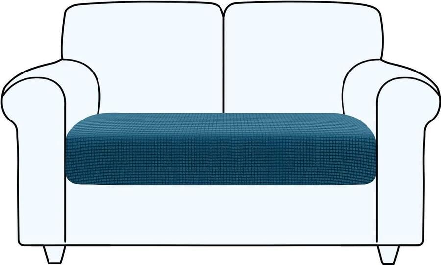 Bankovertrek voor bank zitkussen meubelbescherming 1 stuk oceaanblauw 2 zits