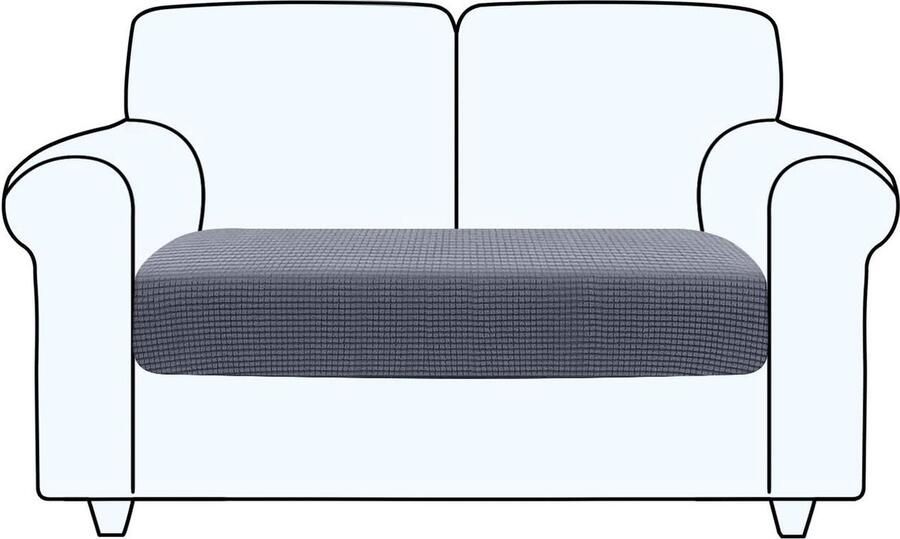 Goodivery Bankovertrek voor bank zitkussen meubelbescherming 1 stuk lichtgrijs 2 zits