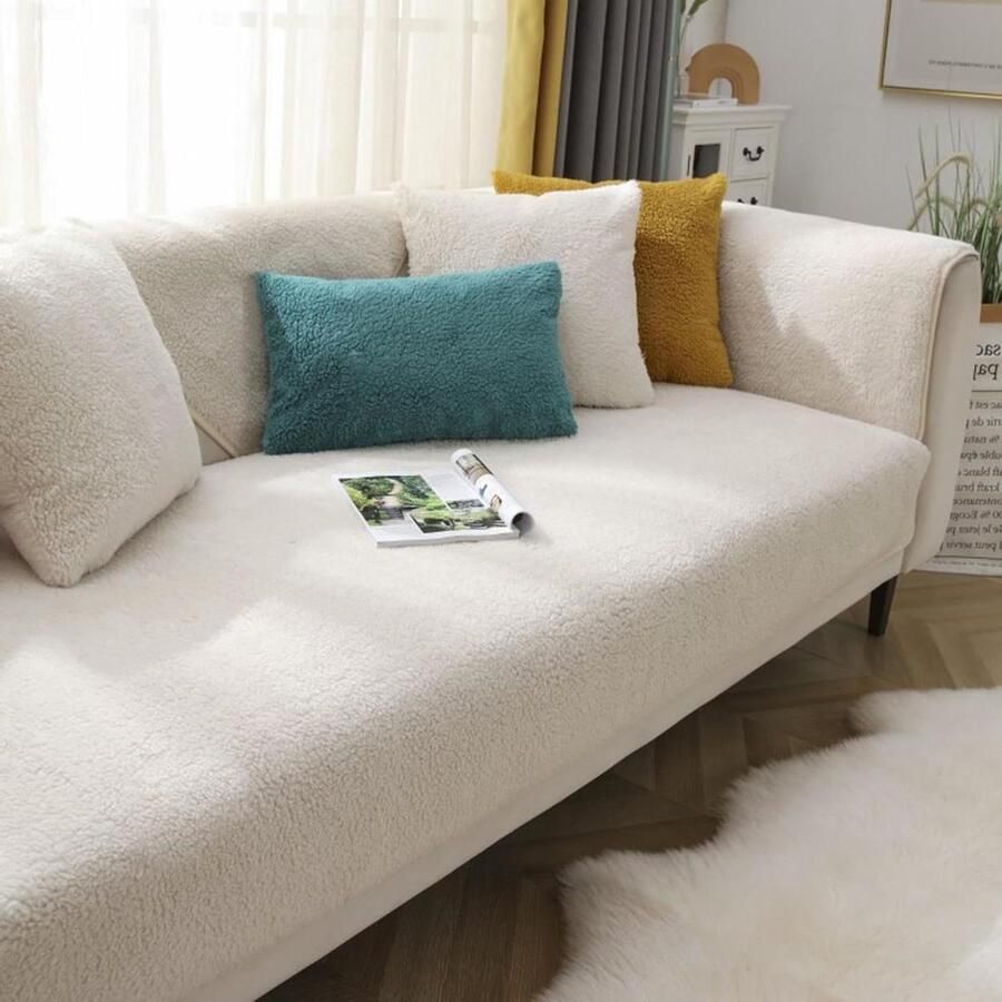 Bankovertrek dik gesegmenteerd Roze 90 x 160 cm Antislip Geschikt voor hoekbanken hoekbank hoes stretch