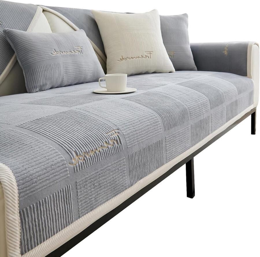 Bankovertrek voor Zitkussens Stretch en Antislip 1-4 Stuks Tartan