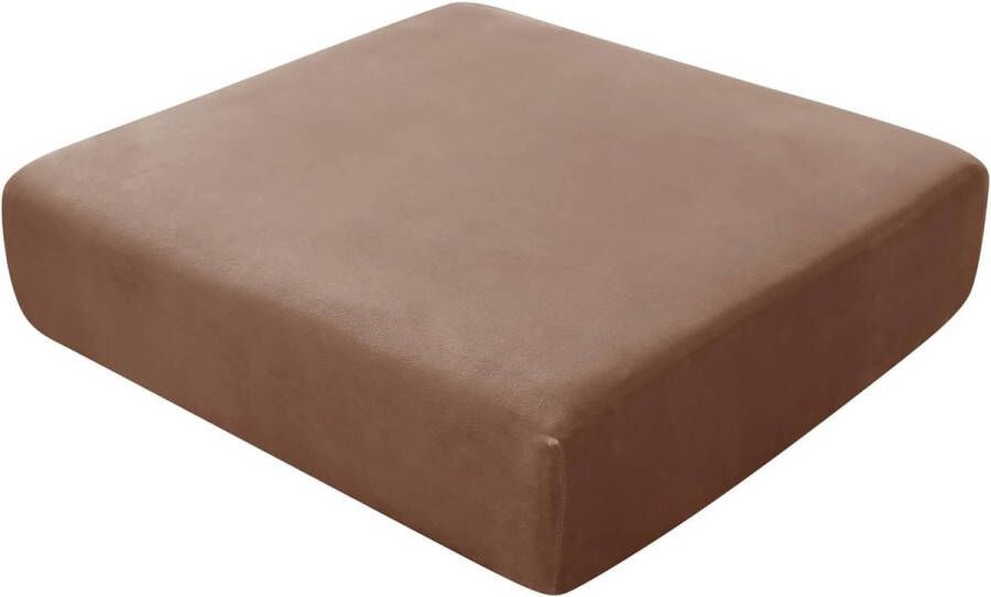Bankovertrekken stretch fluweel vervanging voor individuele kussens met elastische stof (1-zits donkerbruin)