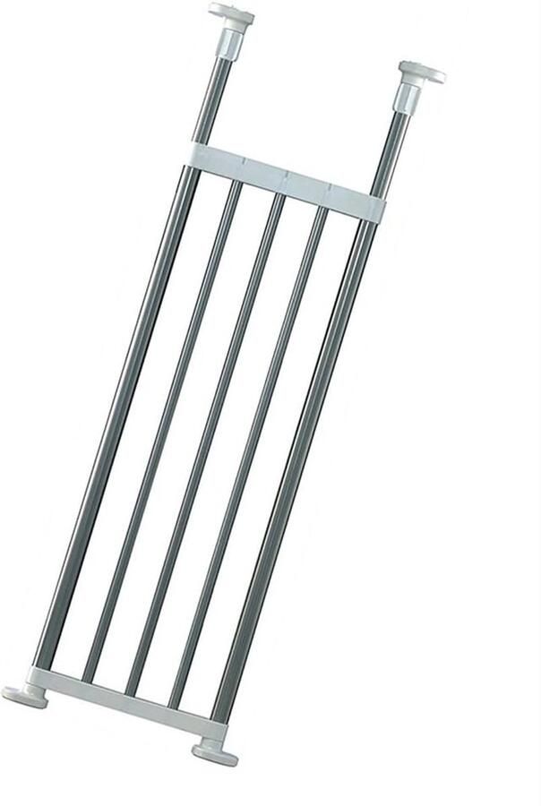 BAOYOUNI Uitschuifbare kastplank verstelbare kledingkast rail kleding opknoping palen spanstangen kast muur verdeler metalen opbergrek organizer voor badkamer keuken garage ivoor