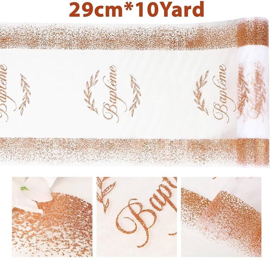 Baptême Tafelloper Roségoud Franse Tafeldecoratie