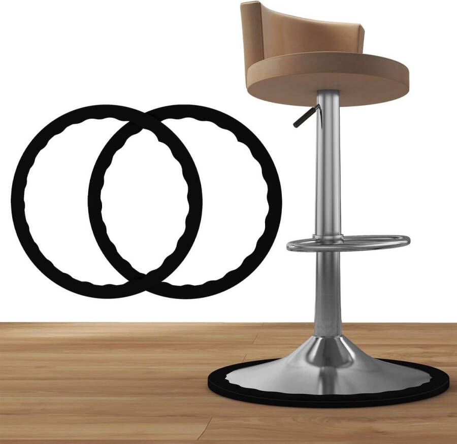 Barkruk Beschermer 2 Stuks Niet-slip Siliconen Vloerbescherming Ring Rekbare Aanvallen 14 5 tot 16 5 Stoelbasis Zwart 38cm