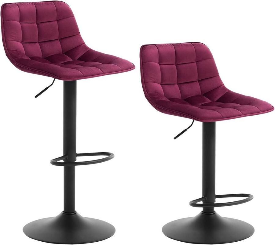Rootz Living Rootz Barkruk Counter Chair Draaibare krukken Fluwelen zitting Ergonomisch ontwerp 82 5 cm 104 cm