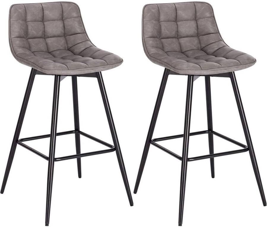 Rootz Living Rootz Barkruk Designer Barstoel Tegenkruk met Voetsteun Kunstleer Ergonomisch & Comfortabel Stevig & Duurzaam Veelzijdig & Modern 43cm x 35 5cm (Zitmaat)