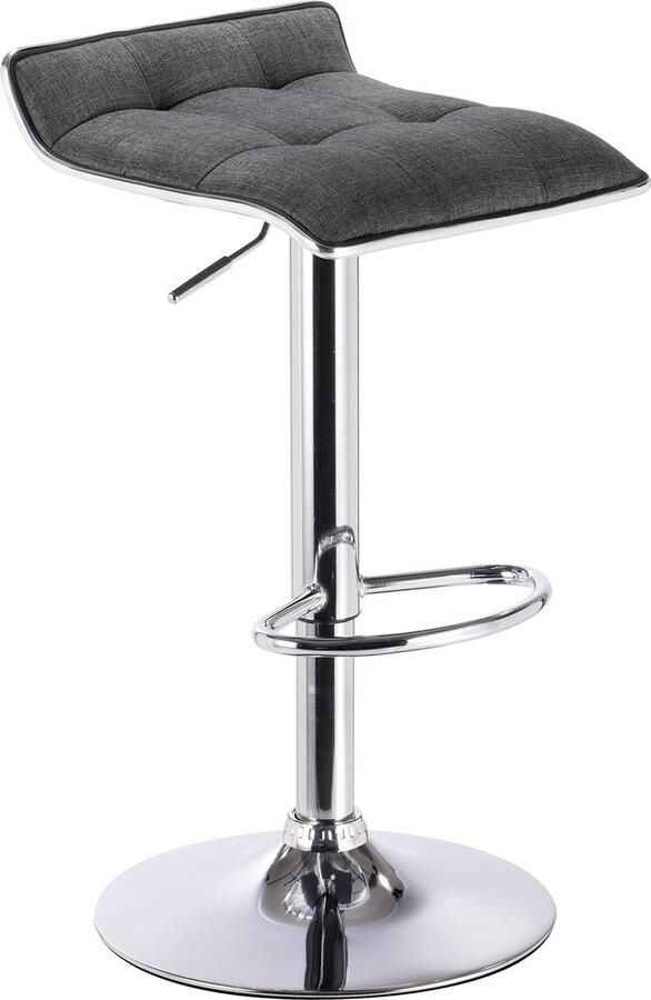 Bolt Edge Barkruk Donkergrijs Linnen Verstelbaar Mini rugleuning Zithoogte 62-84cm Set van 1