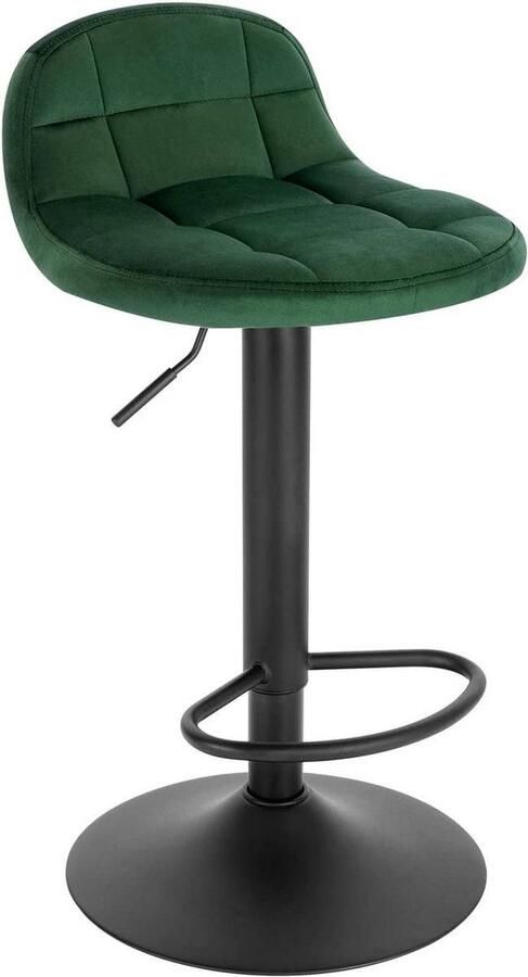 Bolt Edge Barkruk Donkergroen Velvet Industrial Rugleuning Verstelbaar Set van 1